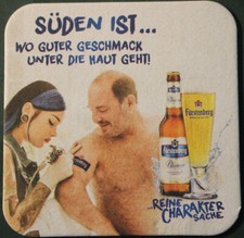 Bierdeckel FÜRSTENBERG PILSENER: Süden ist, wo guter Geschmack unter die Haut ge