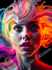 Foto A4 Portrait Frau Neon