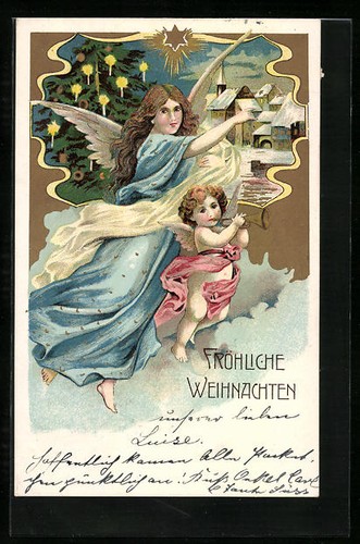Ansichtskarte weihnachtsengel - ansichtskarte,