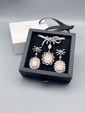 Luxus Schmuckset Vergoldet Kristall Element Damen Geschenk Neu Et