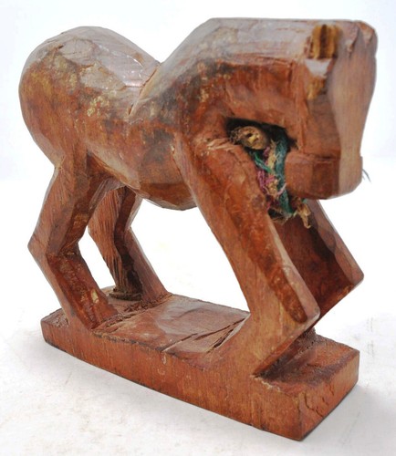 Antike holz tribal pferdefigur - antike,