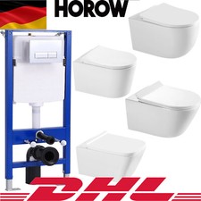 Wand Bidet / Hänge Gäste WC Toilette / WC Vorwandelement Set inkl. Drückerplatte