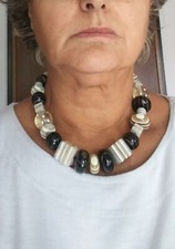 FASHION HALSKETTE mehrfarbig, Harzkette, Ptachwork Halskette, kurze Halskette