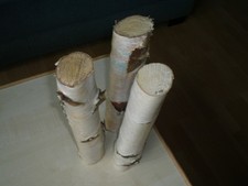3 x Birke Holz Deko Basteln Länge ca. 29,5-30 cm Durchm. ca. 6,5-8 cm - s. Fotos