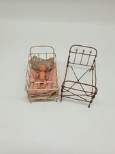 Antikes puppen bett set - -,