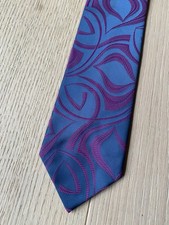 DDR Vintage Krawatte Schlips Trevira 100% Synthetics blaugrau brombeerfarben