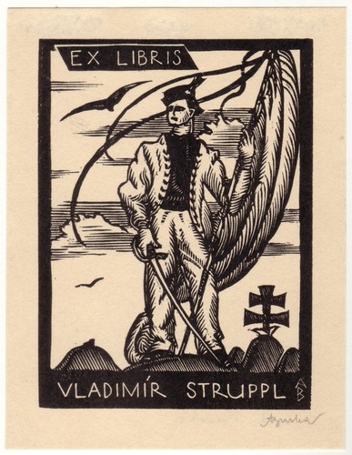 Antonin burka exlibris für - antonin,