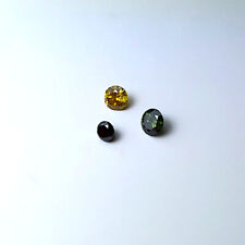 3 farbige Diamanten schwarz gelb grün Rundschliff ca. 0,3 Karat behandelt natürl