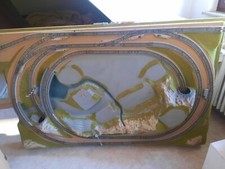 Vorbereitetes Fertiggelände Modelleisenbahn H0 mit Märklin Metallgleis