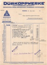 Dürkopp-Werke AG Nähmaschinen - Bielefeld - 1929 - Historische Rechnung ~21x29cm