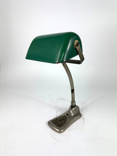 Antike Schreibtischlampe Lux Austria Bankerlampe Grün Emaille Leuchte Lampe