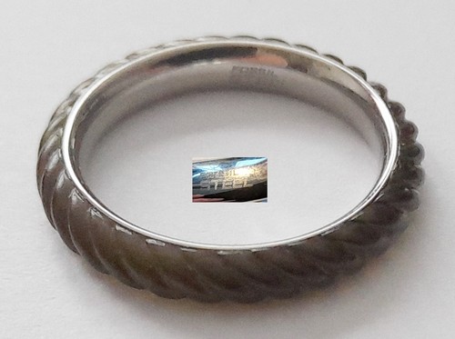 Ring fossil gerillt - gr., 57