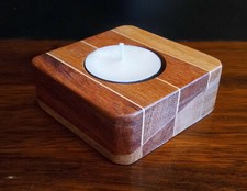 Teelichthalter Kerzenhalter Holz Cumaru Handwerkskunst rustikal Deko Geschenk