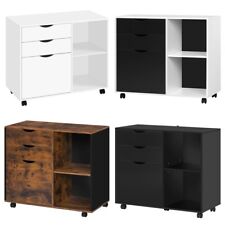 Rollcontainer 3 Schubladen mobiler Aktenschrank 5 Rollen Büroschrank für Büro