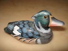 schöne Ente/ Erpel aus Holz  Handarbeit ca. 10x5 cm vintage top Landhausstil