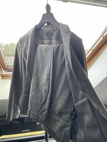 Damen nadelstreifen hosenanzug - nadelstreifen,