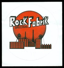 Werbe Aufkleber - Rock Fabrik Bruchsal - 11x12cm - Vintage 80er