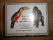 2 DDR Kartenspiel Lehrmittel Pössneck Vögel und Säugetiere aus aller Welt