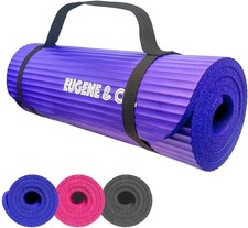 Yoga Trainingsmatte dick rutschfest mit Tragegurt 10 mm Training für Zuhause groß