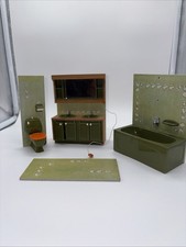 lundby badezimmer vintage grün mit licht