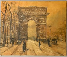 Vintage Ölgemälde "Arc de
