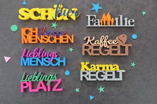 3D-Schriftzug-VERSCHIEDENE