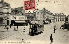 Ak Le Mans Sarthe, La Place Thiers, Tramway - 4359953