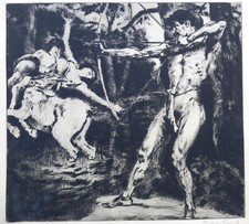 Philipp Franck: Raub der Sabinerinnen, Frauenraub, Radierung, handsigniert