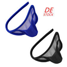 DE Herren C-String Micro Tanga Transparent Netz Unterwäsche Slips Erotisch Panty