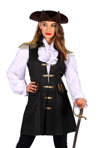 Damen piratin schwarze weste - schwarze,