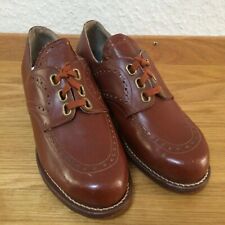 40er Jahre NOS VTG deutsche Damen Leder Schuhe Derby Gr. 35 UK 2,5 - 3