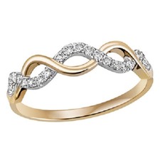 REFLEXION DIAMONDS Damen Ring 20 Zirkonia weiss 925 Silber gelb vergoldet 9433