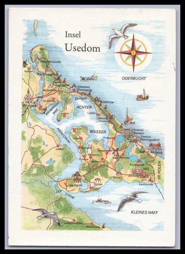 Ansichtskarte insel usedom - ansichtskarte, /