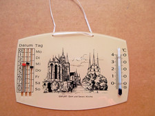 DDR  Wandbild  - Andenken  mit Thermometer  und Datum  -   Erfurt  --