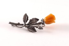 Brosche Silber Blume Rose