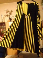 Schwarz/gelb gestreifte Bluse (ohne Magnet Brosche - Lebensbaum)