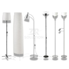 IKEA Stehlampe mit hohem Stiel - Stehfluter aus Metall mit Stehlampenschirmen