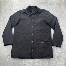 Vintage Barbour Herren Stepp Jacke Gr.XS schwarz Eskdale Halblang Mantel Winter