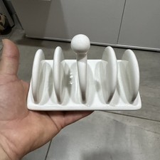 4 Scheiben Porzellan Weiß Toastständer Scheiben Servierständer Halter Organizer 