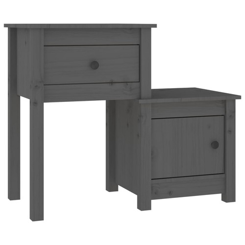 Nachttisch grau 5x38x65 - grau, 79,5x38x65,5