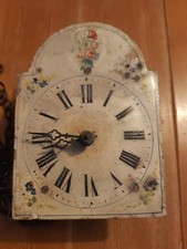 alte Schwarzwalduhr, Lackschilduhr Fundzustand Bastler mit Gewichten, Pendel etc