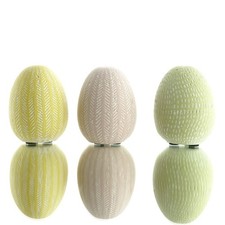 SCHEULEN Osterdeko 3 Eier in 3 Farben zum Stellen Ø ca. 6 cm - Keramik