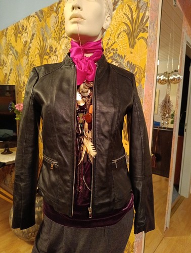 Leder jacke mango echtes - jacke,