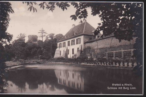 Krefeld schloss mit burg - ak/,