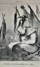 DAUMIER    EN TRAIN DE SE CONFECTIONNER QUELQUES PETITS ...  LITHOGRAPHIE  1854