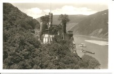 AK Assmannshausen Rüdesheim -Schloss Rheinstein, Dampfer, Frachtschiffe -ca 1955