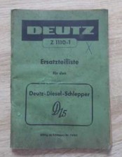 Deutz Schlepper D15 mit F1L712 Motor Ersatzteilliste