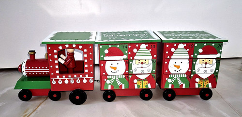 Adventskalender zug aus - aus, holz