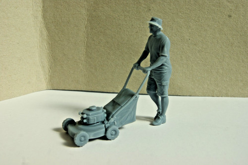 Figur mann mit rasenmäher - figur,