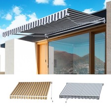 Markise Handkurbel Gelenkarmmarkise Sonnenschutz Balkon Alu 2,95x2,45m 2 Farben